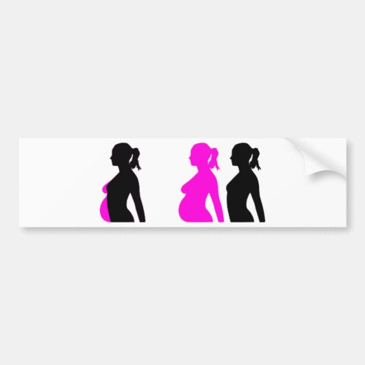 Zwangerschap Silhouette Bumpersticker (Voorkant)