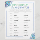 Zwangerschap Snoep Match [Blue Floral] Briefhoofd (Voorkant)