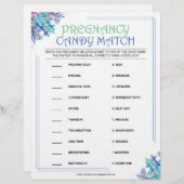 Zwangerschap Snoep Match [Blue Floral] Briefhoofd (Voorkant / Achterkant)