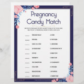 Zwangerschap Snoep Match [Floral Lijst] Briefhoofd (Voorkant / Achterkant)