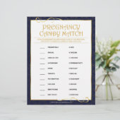 Zwangerschap Snoep Match [Golden Blue] Briefhoofd (Staand voorkant)