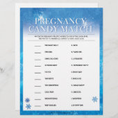 Zwangerschap Snoep Match [Snowy Blue] Briefhoofd (Voorkant / Achterkant)