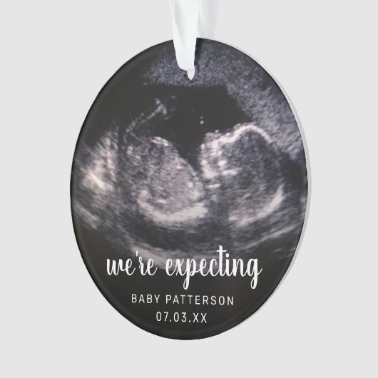 Zwangerschap Sonogram ultrageluid Foto Ornament (voorkant)