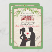 Zwangerschap tijdens de vakantie feestdagenkaart (Voorkant / Achterkant)