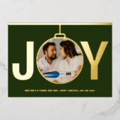 Zwangerschap tijdens kerstvakantie Goud Folie Uitnodiging (Voorkant)