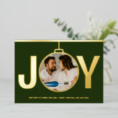 Zwangerschap tijdens kerstvakantie Goud Folie Uitnodiging (Staand Voorkant)