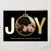 Zwangerschap tijdens kerstvakantie Goud Folie Uitnodiging (Voorkant)