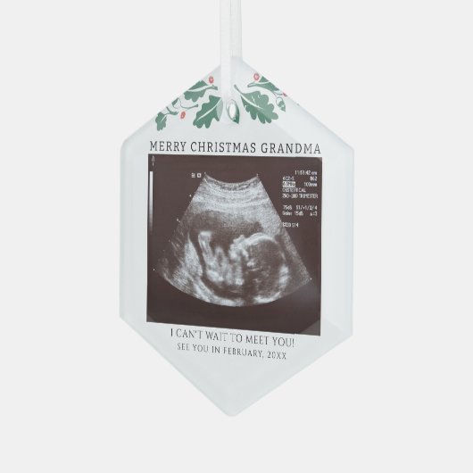 Zwangerschap tijdens vakantie Baby Scan Grandma Glas Ornament (Voorkant links)