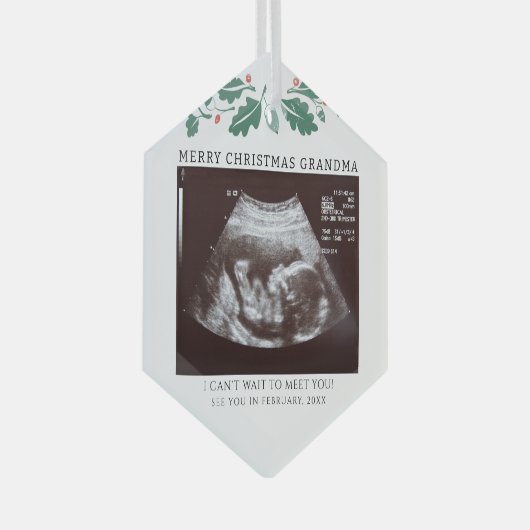 Zwangerschap tijdens vakantie Baby Scan Grandma Glas Ornament (Voorkant Rechts)