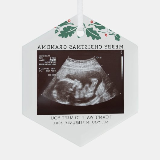 Zwangerschap tijdens vakantie Baby Scan Grandma Glas Ornament (Achterkant)