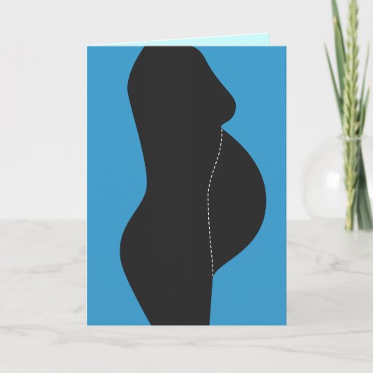 Zwangerschap Tummy 1 Boy Folding Kaart Sjabloon (Voorkant)