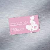 Zwangerschap tussen vrouwen en kinderen Roze hart Magnetisch Visitekaartje (Voorbeeld)