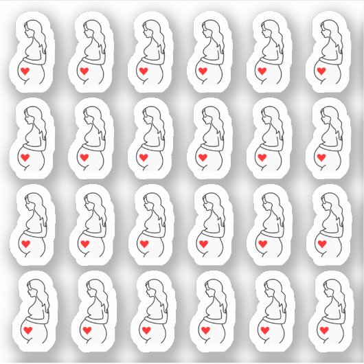 Zwangerschap Ultrasound Baby Checkup Tracker Plann Sticker (Voorkant)