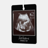 Zwangerschap Ultrasound Foto Eerste Kerstfeestdag Metalen Ornament (Voorkant links)