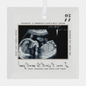 Zwangerschap Ultrasound foto | Vrolijk kerstfeest Glas Ornament (Achterkant)
