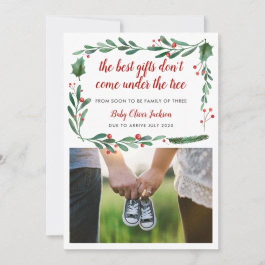 Zwangerschap Vakantie Aankondiging | Moderne foto (Voorkant)