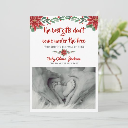 Zwangerschap Vakantie Aankondiging | Moderne foto (Staand voorkant)