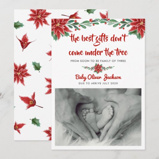 Zwangerschap Vakantie Aankondiging | Moderne foto (Voorkant / Achterkant)