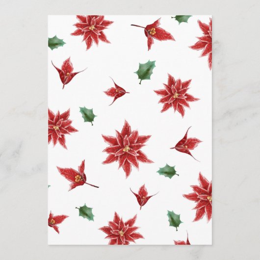 Zwangerschap Vakantie Aankondiging | Poinsettia-fo (Achterkant)