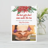 Zwangerschap Vakantie Aankondiging | Poinsettia-fo (Staand voorkant)