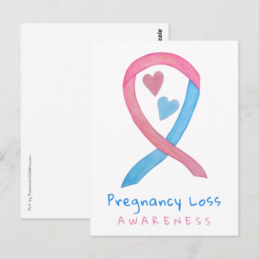 Zwangerschap Verlies Bewustzijn Lint Art Briefkaar Briefkaart (Voorkant / Achterkant)