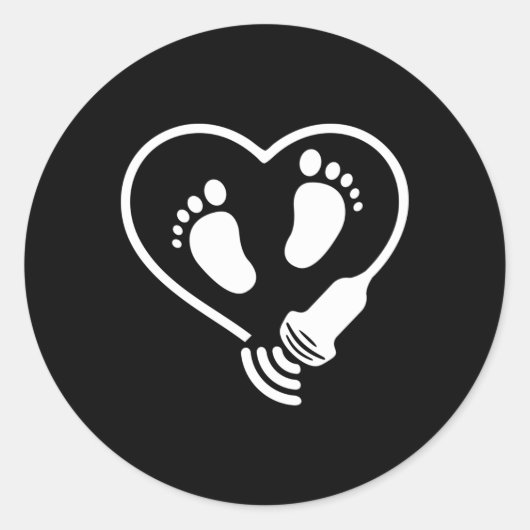 Zwangerschap Verloskunde Sonograaf Ultrasound Tech Ronde Sticker (Voorkant)