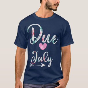 Zwangerschap Vervaldatum juli Druk Bloemdruk T-shirt