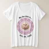 Zwangerschap Vervaldatum Roze Plus Maat T-shirt (Design voorkant)