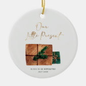 Zwangerschap Verwacht kerstmis Nieuwe baby Keramisch Ornament (Voorkant)