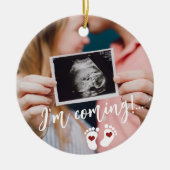 Zwangerschap Vrolijk Kerstmis baby echo foto Keramisch Ornament (Voorkant)