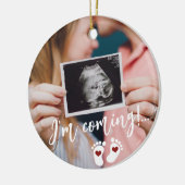 Zwangerschap Vrolijk Kerstmis baby echo foto Keramisch Ornament (Links)