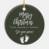 Zwangerschap Vrolijk Kerstmis baby echo foto Keramisch Ornament (Achterkant)