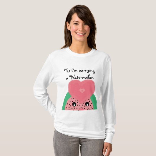 Zwangerschap - Watermeloen T-shirt (Voorkant volledig)