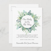 Zwangerschap Waterverf Greenery Aankondiging (Voorkant / Achterkant)