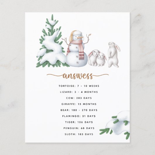 Zwangerschap Winterspelen Baby shower (Achterkant)