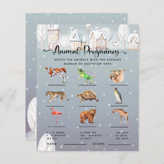 Zwangerschap Winterspelen Baby shower (Voorkant / Achterkant)