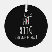 Zwangerschap Zwangere Baby Kerst Herten Glas Ornament (Achterkant)