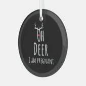 Zwangerschap Zwangere Baby Kerst Herten Glas Ornament (Voorkant links)