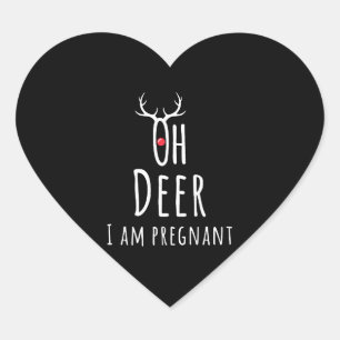 Zwangerschap Zwangere Baby Kerst Herten Hart Sticker