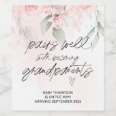 Zwangerschap Zwangerschap Aankondiging grootouders Wijn Etiket (Enkel label)