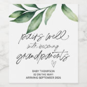 Zwangerschap Zwangerschap Aankondiging grootouders Wijn Etiket (Enkel label)