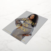 Zwangerschap Zwangerschap Foto Gouden Folie Aankon Folie Uitnodiging (Gedraaid)