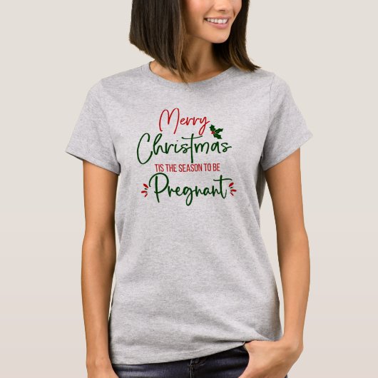 Zwangerschap Zwangerschap Kerstmis T-Shirt (Voorkant)