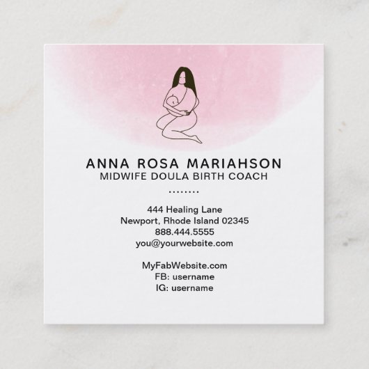 *~* Zwangerschap Zwangerschap Zwangerschap van de  Vierkante Visitekaartje (Achterkant)