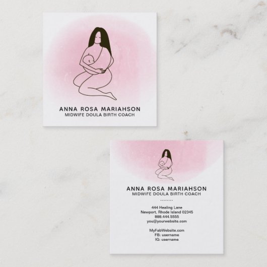 *~* Zwangerschap Zwangerschap Zwangerschap van de  Vierkante Visitekaartje (Voorkant / Achterkant)