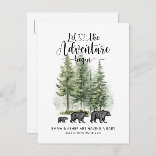 Zwangerschap Zwangerschap Zwangerschap Zwangerscha Aankondigingskaart (Voorkant / Achterkant)