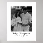 Zwangerschaps Aankondiging Schattige Binnenkort Ec Poster (Voorkant)