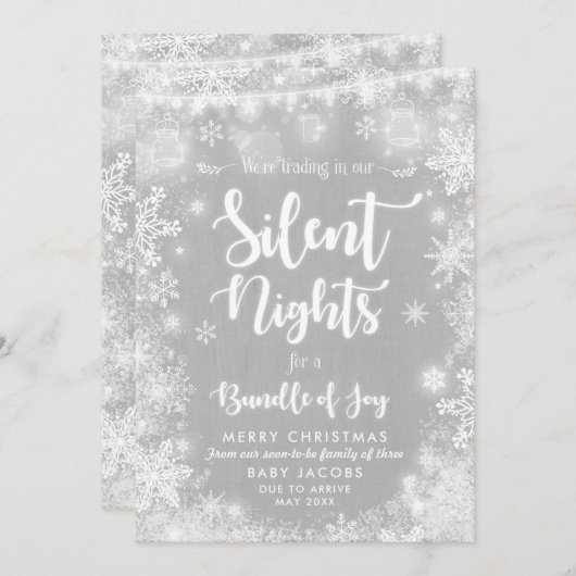 Zwangerschaps- en kerstkaartje Rustisch Lijst Feestdagenkaart (Voorkant / Achterkant)