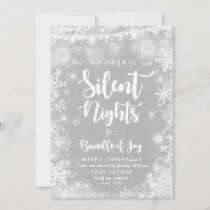 Zwangerschaps- en kerstkaartje Rustisch Lijst Feestdagenkaart