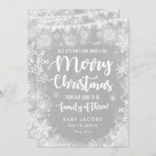 Zwangerschaps- en kerstkaartje Rustisch Lijst Feestdagenkaart (Voorkant / Achterkant)